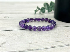 Amethyst Bracelet, Natural Stone Bracelet, Purple Beaded Bracelet, Gemstone Bracelet, Bracelet for Women, Gift for Her,Personalized Bracelet