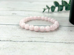 Rose Quartz Bracelet, Natural Stone Bracelet, Pink Beaded Bracelet, Love Attraction Bracelet, Gemstone Bracelet, Bracelet for Women