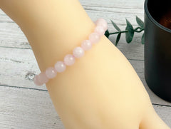 Rose Quartz Bracelet, Natural Stone Bracelet, Pink Beaded Bracelet, Love Attraction Bracelet, Gemstone Bracelet, Bracelet for Women