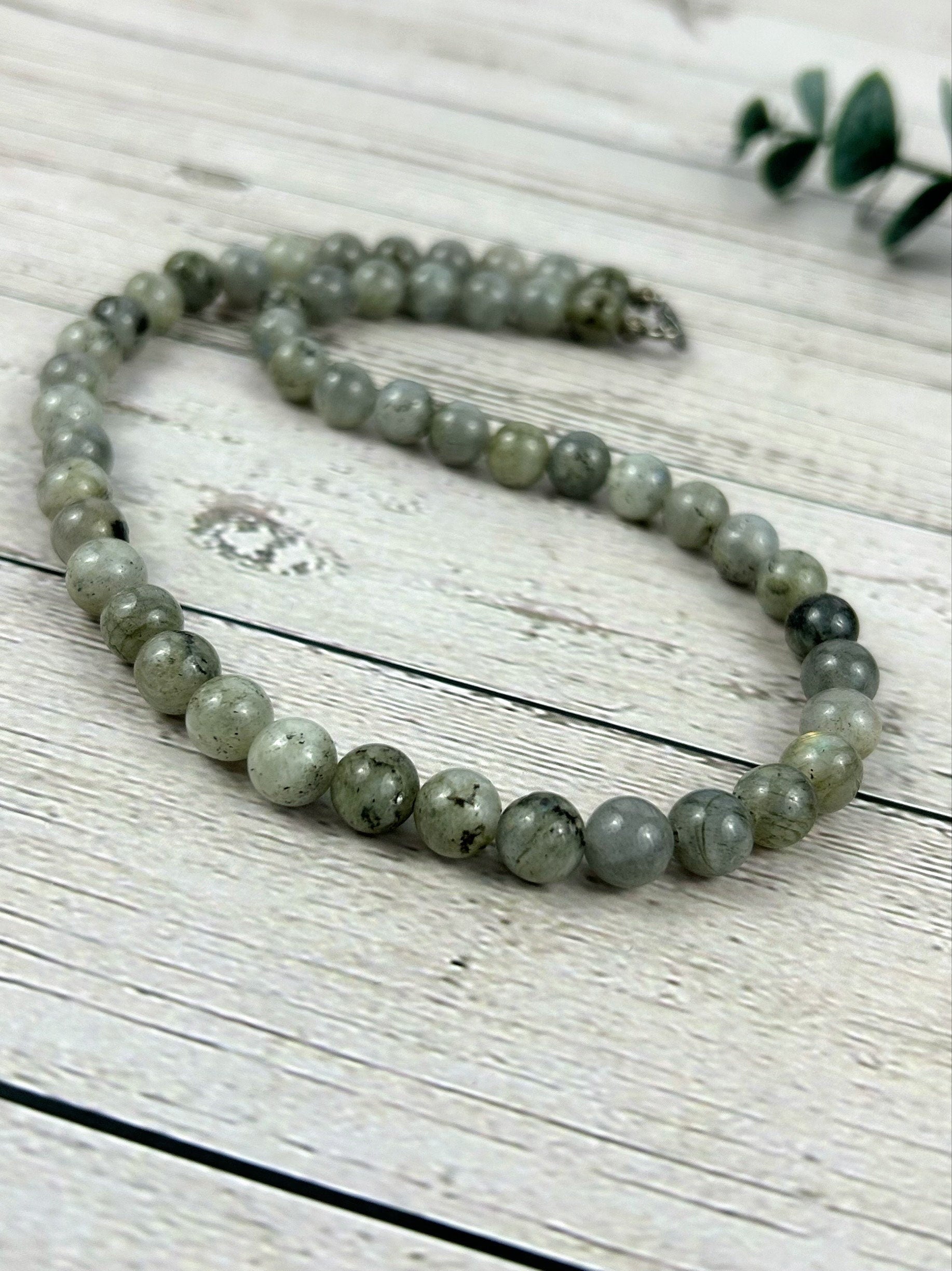 Labradorite Necklace, Chakra Balancing Necklace, Healing Gemstones Necklace, Crystal Necklace, Beaded Necklace, Protection Necklace