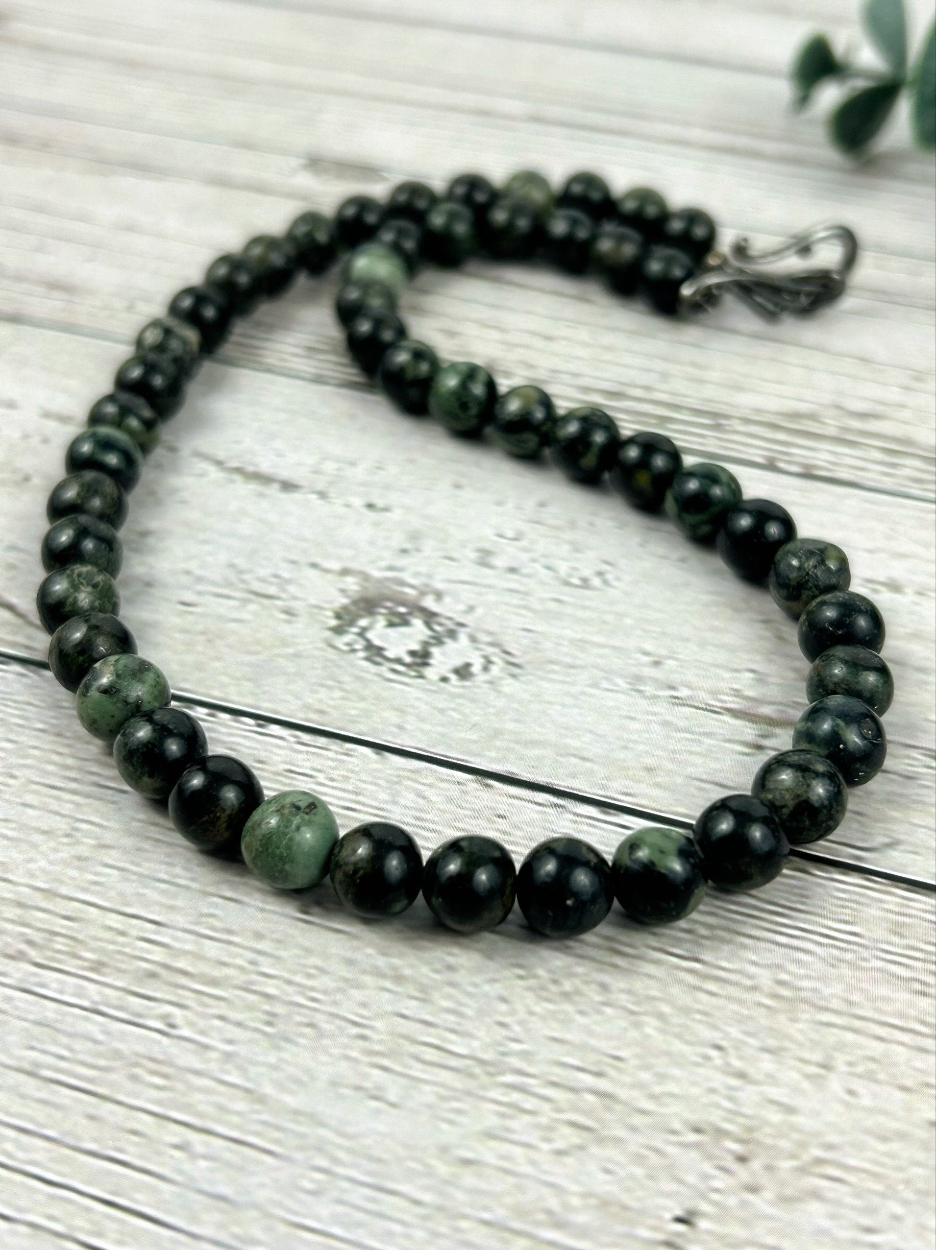 Kambaba Jasper Necklace, Energy Necklace, Protection Necklace, Beaded Necklace, Healing Stones