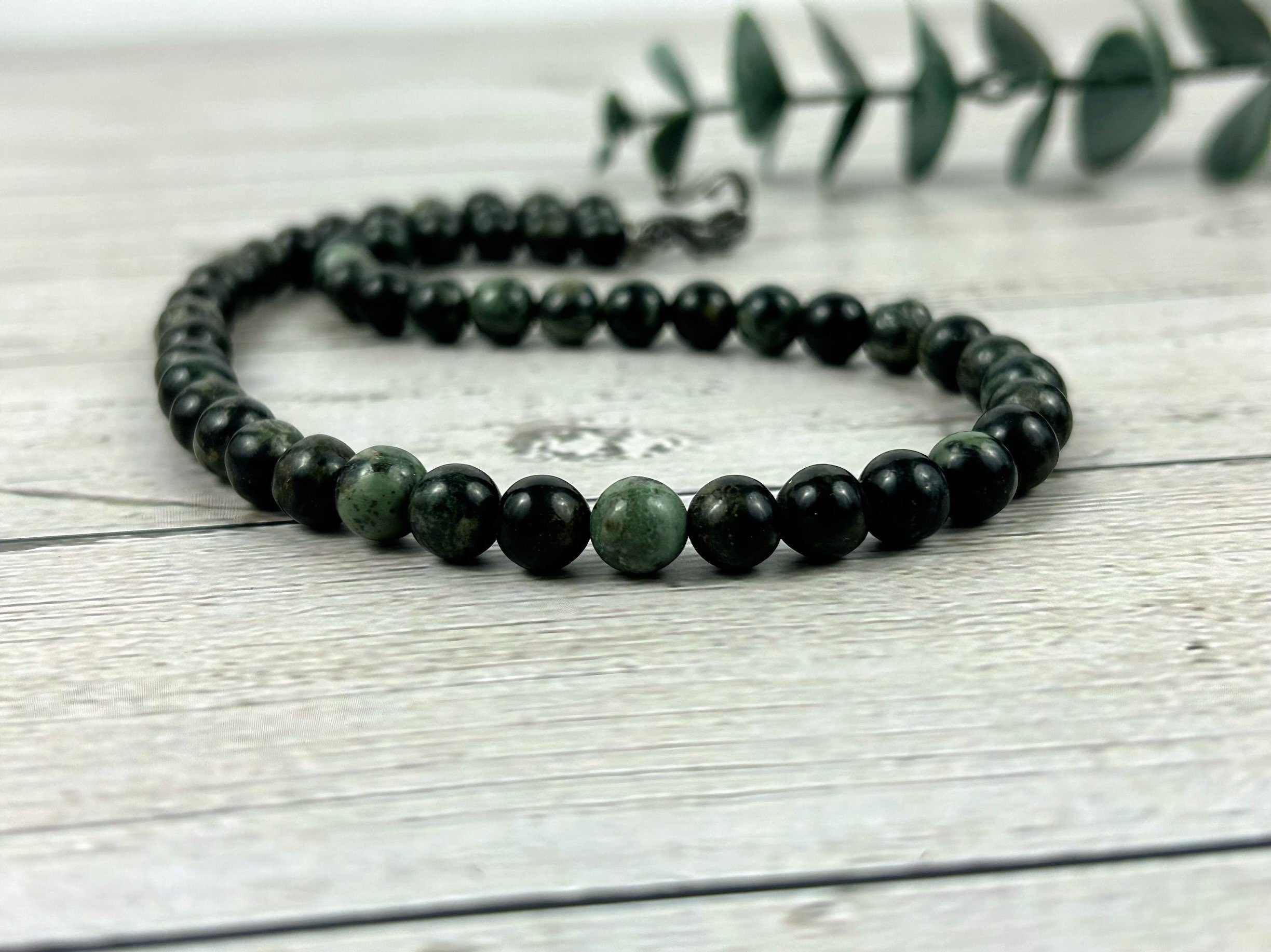 Kambaba Jasper Necklace, Energy Necklace, Protection Necklace, Beaded Necklace, Healing Stones