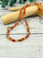 Choker Necklace, Orange Agate Choker, Beaded Choker, Boho Necklace, Layered Necklace, Feminine Jewelry, Spiritual Jewelry