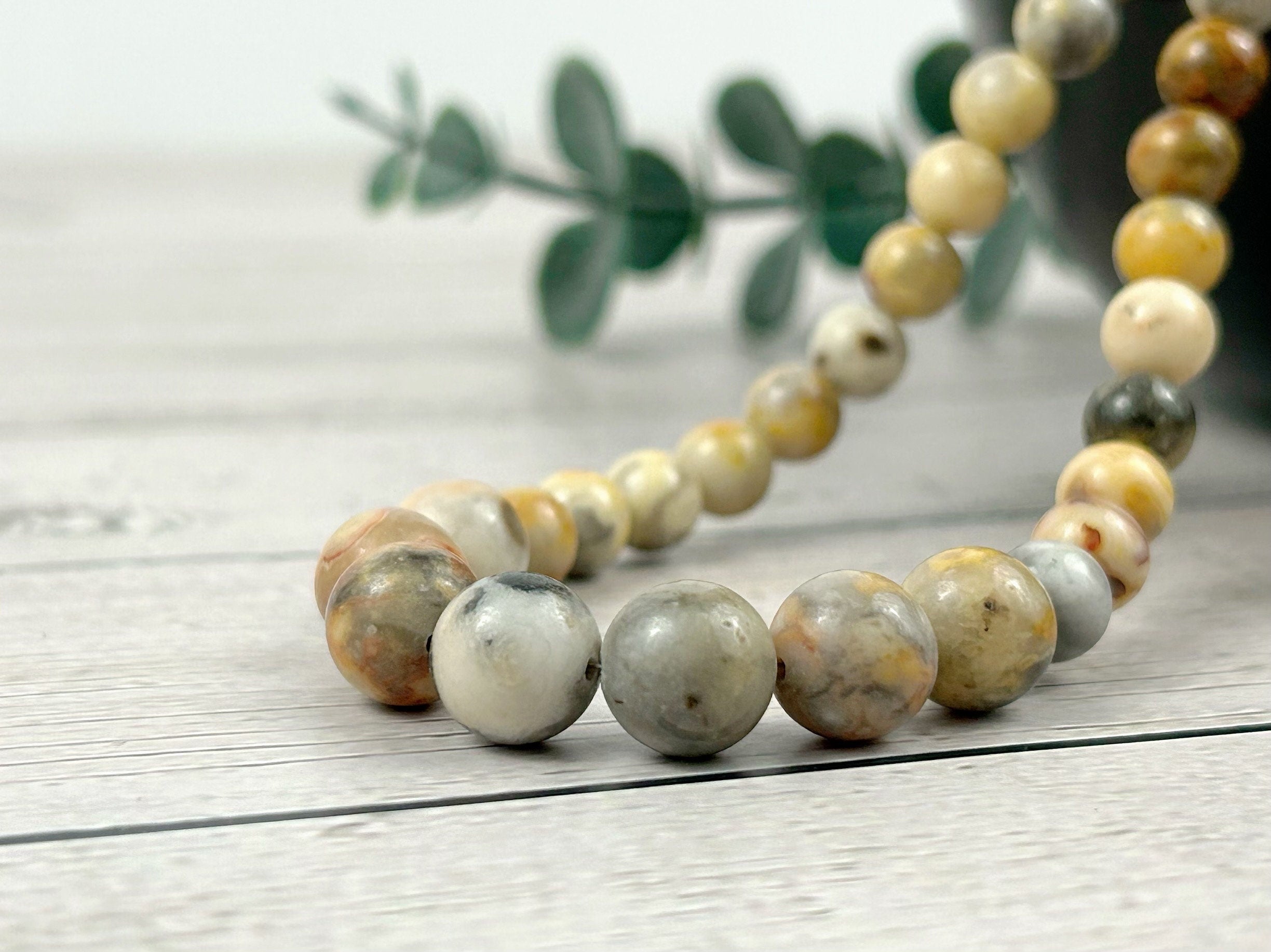 Beaded Necklace, Crazy Agate Necklace, Natural Stone Jewelry, Gift Her, Gemstone Necklace, Personalized Necklace, Healing Stones Necklace