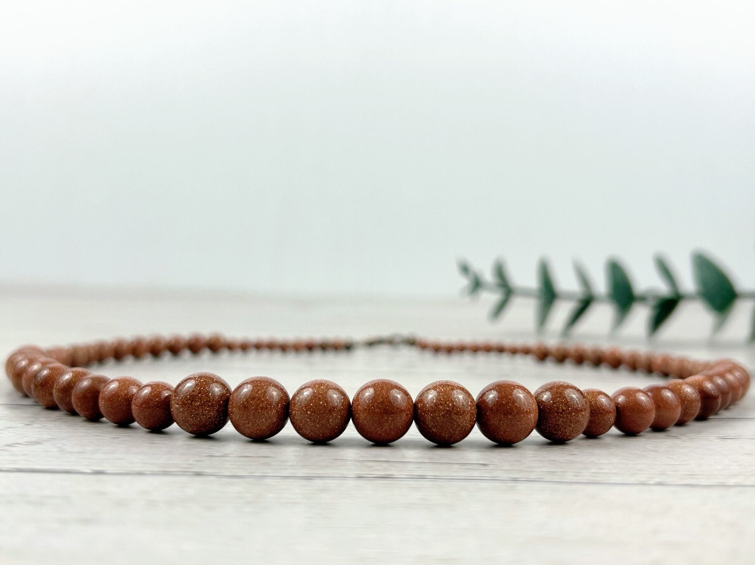 Gold Sandstone Necklace, Beaded Necklace, Natural Stone Necklace, Beaded Necklace, Elegant Necklace, Personalized Jewelry, Birthday Gift