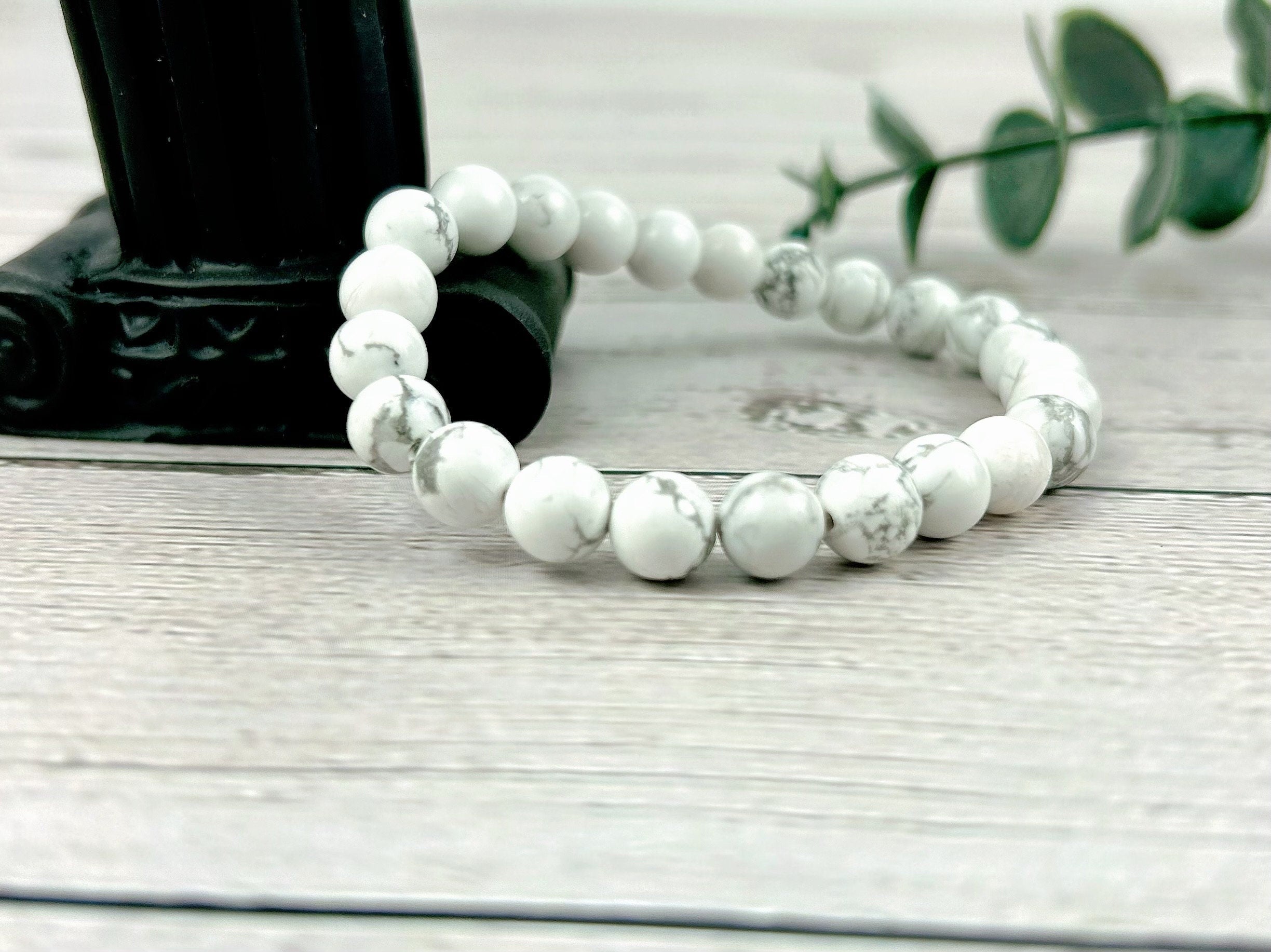 Energy Bracelets, Healing Bracelet, White Howlite Bracelet, Gemstone Bracelet, Gift for Her