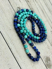 108 Mala Beads Necklace, Lapis Lazuli Japa Mala Necklace, Prayer Beads Necklace, 108 Mala Beads Bracelet, Turquoise Mala Meditation Necklace