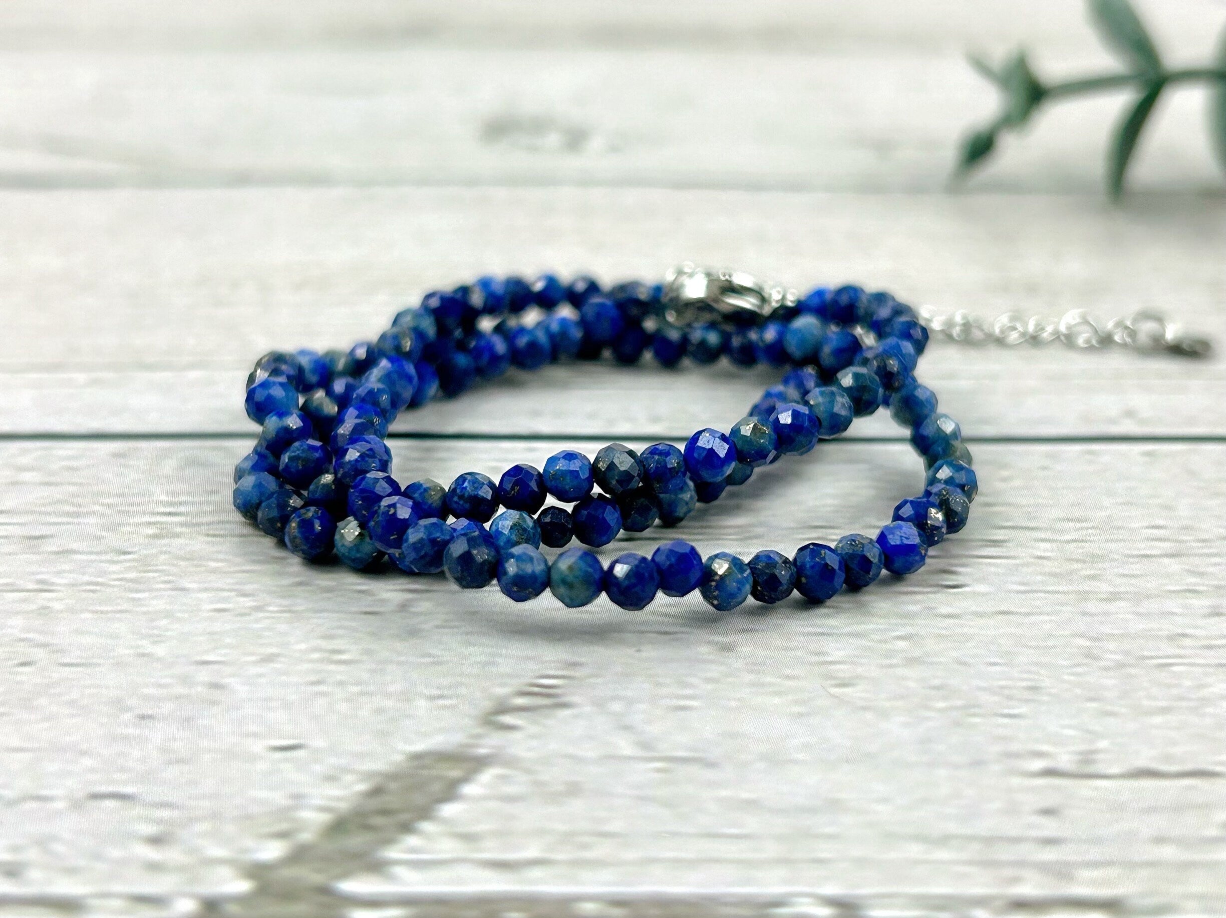 Lapis Lazuli Necklace, Beaded Choker, Lapis lazuli Choker Necklace, Boho Necklace, Layered Necklace, Feminine Jewelry, Spiritual Jewelry