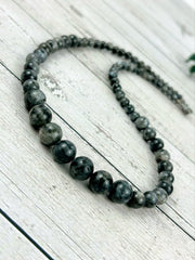 Black Labradorite Necklace, Chakra Balancing Necklace, Healing Gemstones Necklace, Crystal Necklace, Beaded Necklace, Protection Necklace