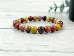 Mookaite Jasper Bracelet, Beaded Bracelet, Energy Bracelet, Gemstone Jewelry, Yoga Gemstones, Handmade Jewelry, Gift for Him, Gift for Her