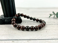 Protection Bracelet, Mahogany Obsidian Bracelet, Handmade Jewelry, Red Beaded Bracelet, Gemstone Bracelet, Birthday Gift