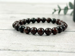 Protection Bracelet, Mahogany Obsidian Bracelet, Handmade Jewelry, Red Beaded Bracelet, Gemstone Bracelet, Birthday Gift