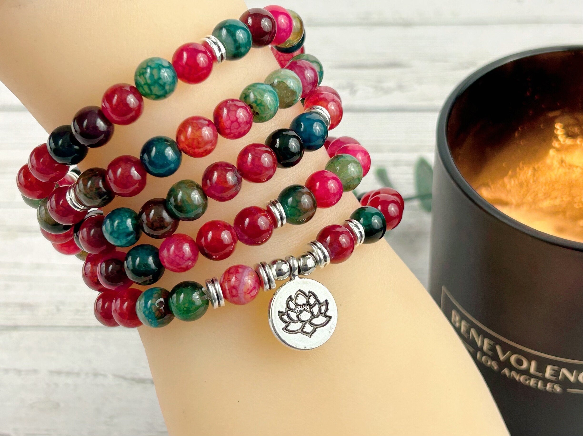 Japa Mala, 108 Mala Beads Necklace, Tourmaline Mala Necklace, Prayer Beads Necklace, Mala Beads Bracelet, Meditation Necklace, Handmade