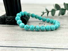 Turquoise Bracelet, Natural Stone Bracelet, Blue Beaded Bracelet, Gemstone Bracelet, Bracelet, Gift for Her, Gift for Him