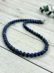 Lapis Lazuli Necklace, Beaded Necklace, Natural Stone Necklace, Blue Lapis Lazuli, Gift for Her, Personalized Jewelry, Necklace for Her