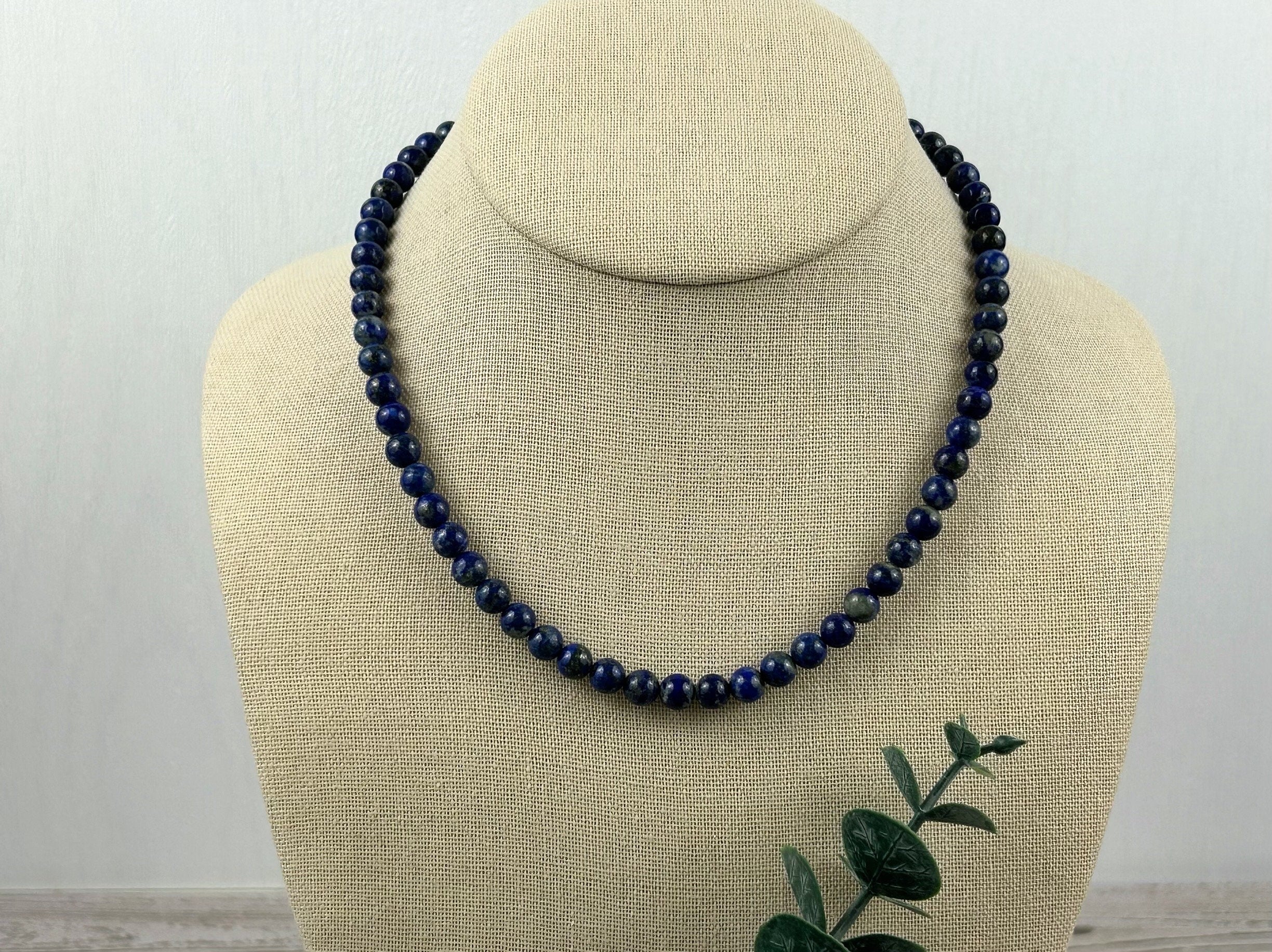 Lapis Lazuli Necklace, Beaded Necklace, Natural Stone Necklace, Blue Lapis Lazuli, Gift for Her, Personalized Jewelry, Necklace for Her
