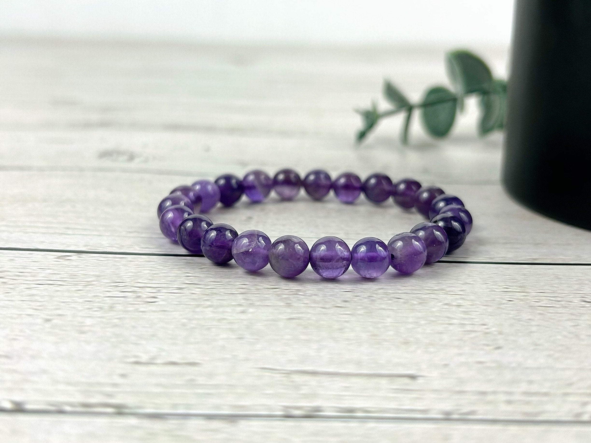 Amethyst Bracelet, Natural Stone Bracelet, Purple Beaded Bracelet, Gemstone Bracelet, Bracelet for Women, Gift for Her,Personalized Bracelet