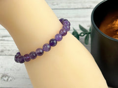 Amethyst Bracelet, Natural Stone Bracelet, Purple Beaded Bracelet, Gemstone Bracelet, Bracelet for Women, Gift for Her,Personalized Bracelet