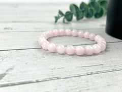 Rose Quartz Bracelet, Natural Stone Bracelet, Pink Beaded Bracelet, Love Attraction Bracelet, Gemstone Bracelet, Bracelet for Women