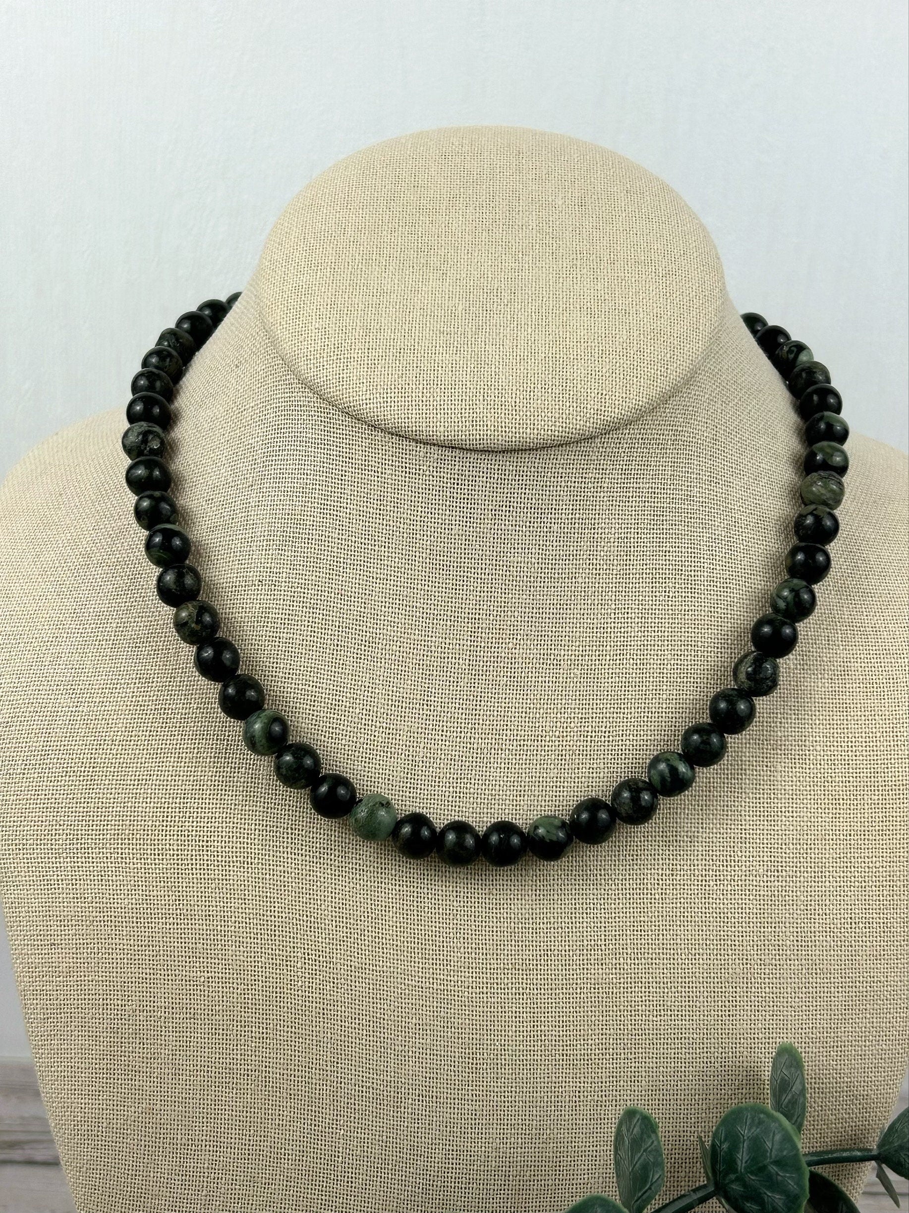 Kambaba Jasper Necklace, Energy Necklace, Protection Necklace, Beaded Necklace, Healing Stones