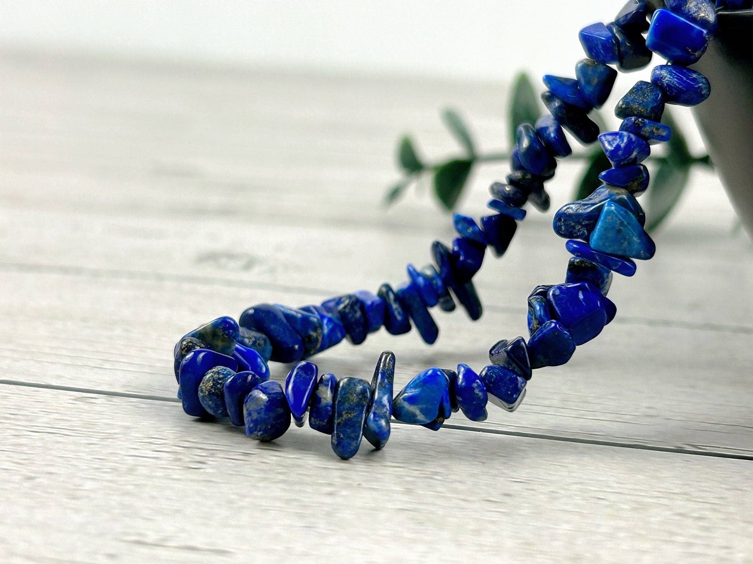 Lapis Lazuli Necklace, Blue Beaded Choker, Lapis Lazuli Choker Necklace, Gemstone Chip Necklace, Boho Necklace, Handmade Jewelry, Gift