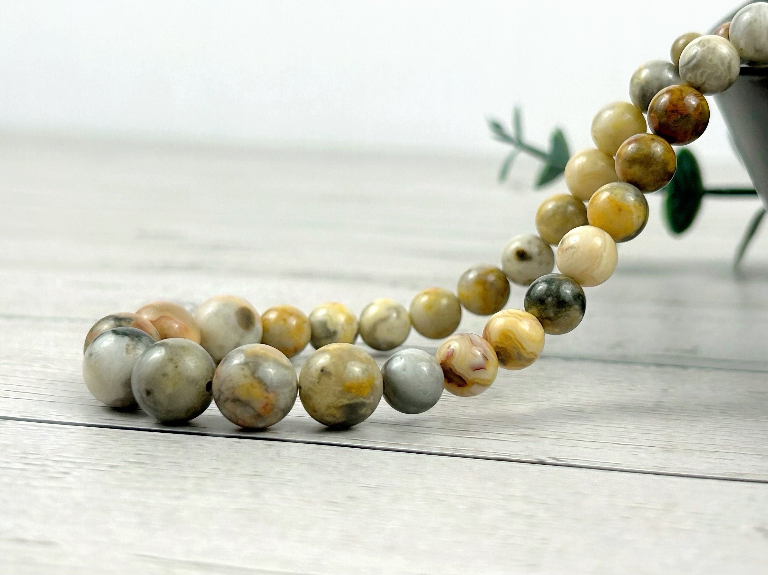 Beaded Necklace, Crazy Agate Necklace, Natural Stone Jewelry, Gift Her, Gemstone Necklace, Personalized Necklace, Healing Stones Necklace