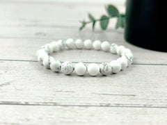 Energy Bracelets, Healing Bracelet, White Howlite Bracelet, Gemstone Bracelet, Gift for Her