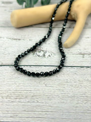 Black Spinel Necklace, Beaded Choker, Black Choker Necklace, Boho Necklace, Layered Necklace, Feminine Jewelry, Spiritual Jewelry