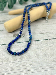 Lapis Lazuli Necklace, Beaded Choker, Lapis lazuli Choker Necklace, Boho Necklace, Layered Necklace, Feminine Jewelry, Spiritual Jewelry