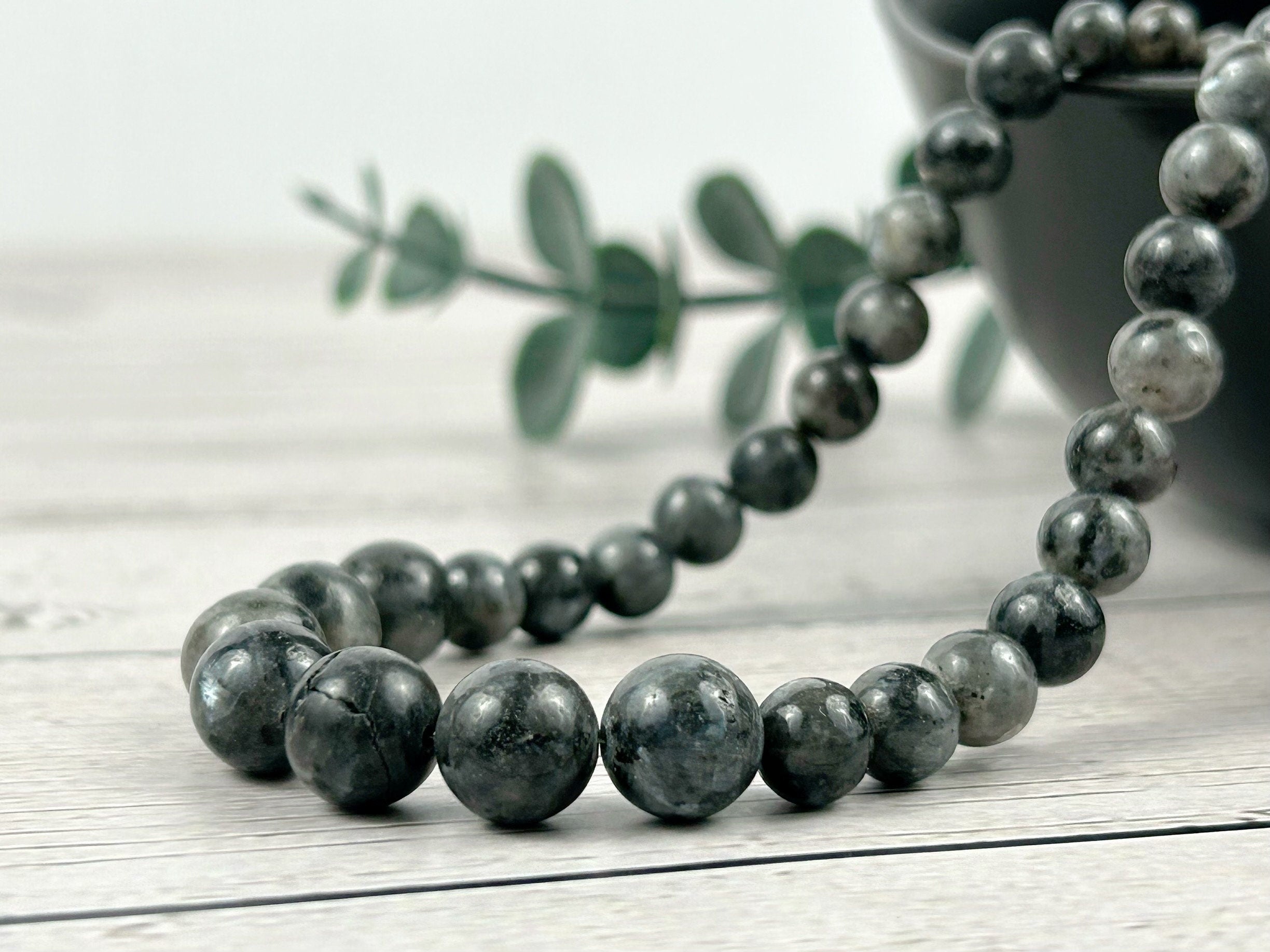 Black Labradorite Necklace, Chakra Balancing Necklace, Healing Gemstones Necklace, Crystal Necklace, Beaded Necklace, Protection Necklace