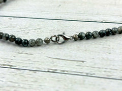 Black Labradorite Necklace, Chakra Balancing Necklace, Healing Gemstones Necklace, Crystal Necklace, Beaded Necklace, Protection Necklace