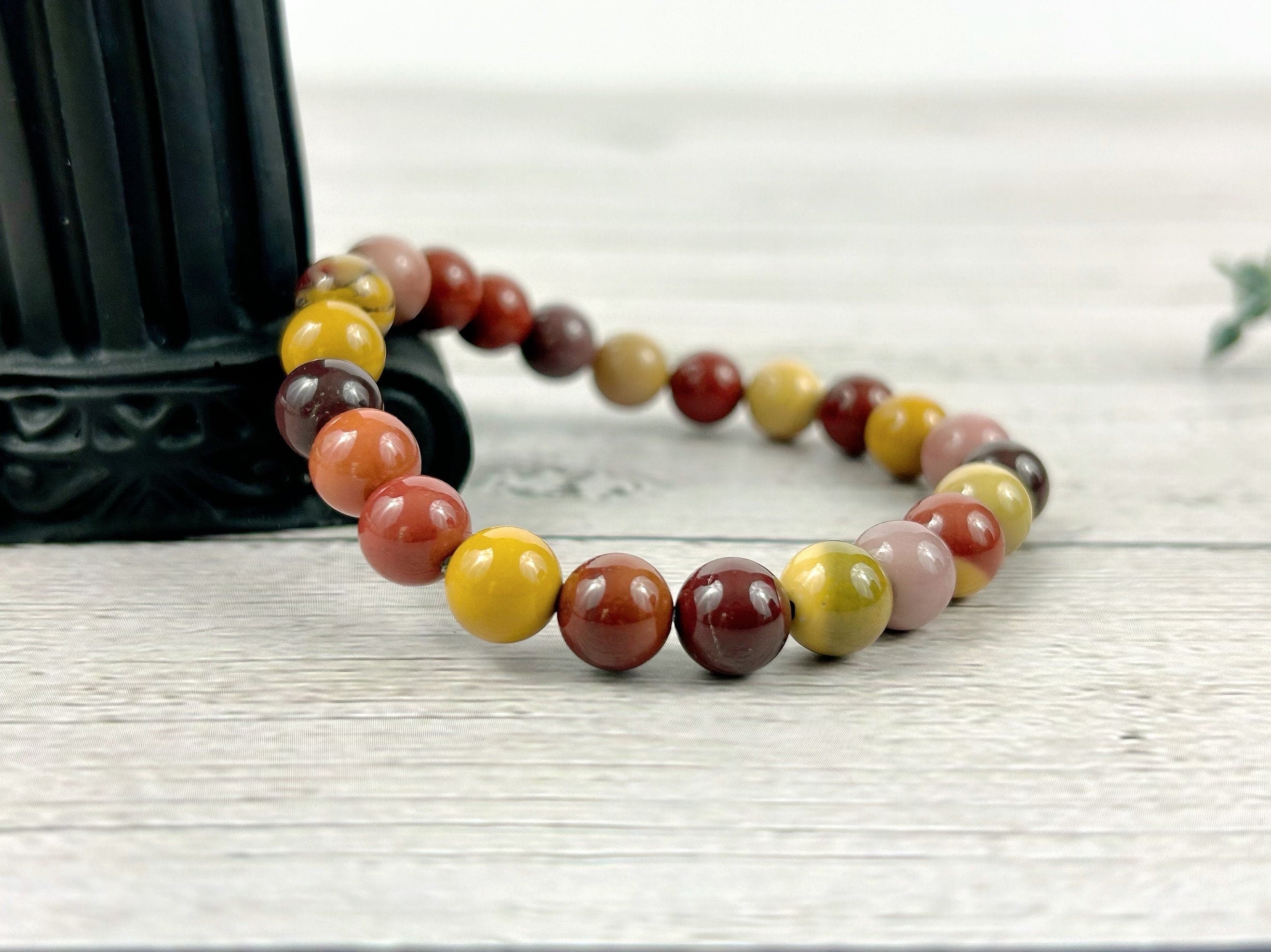 Mookaite Jasper Bracelet, Beaded Bracelet, Energy Bracelet, Gemstone Jewelry, Yoga Gemstones, Handmade Jewelry, Gift for Him, Gift for Her