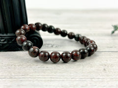 Protection Bracelet, Mahogany Obsidian Bracelet, Handmade Jewelry, Red Beaded Bracelet, Gemstone Bracelet, Birthday Gift