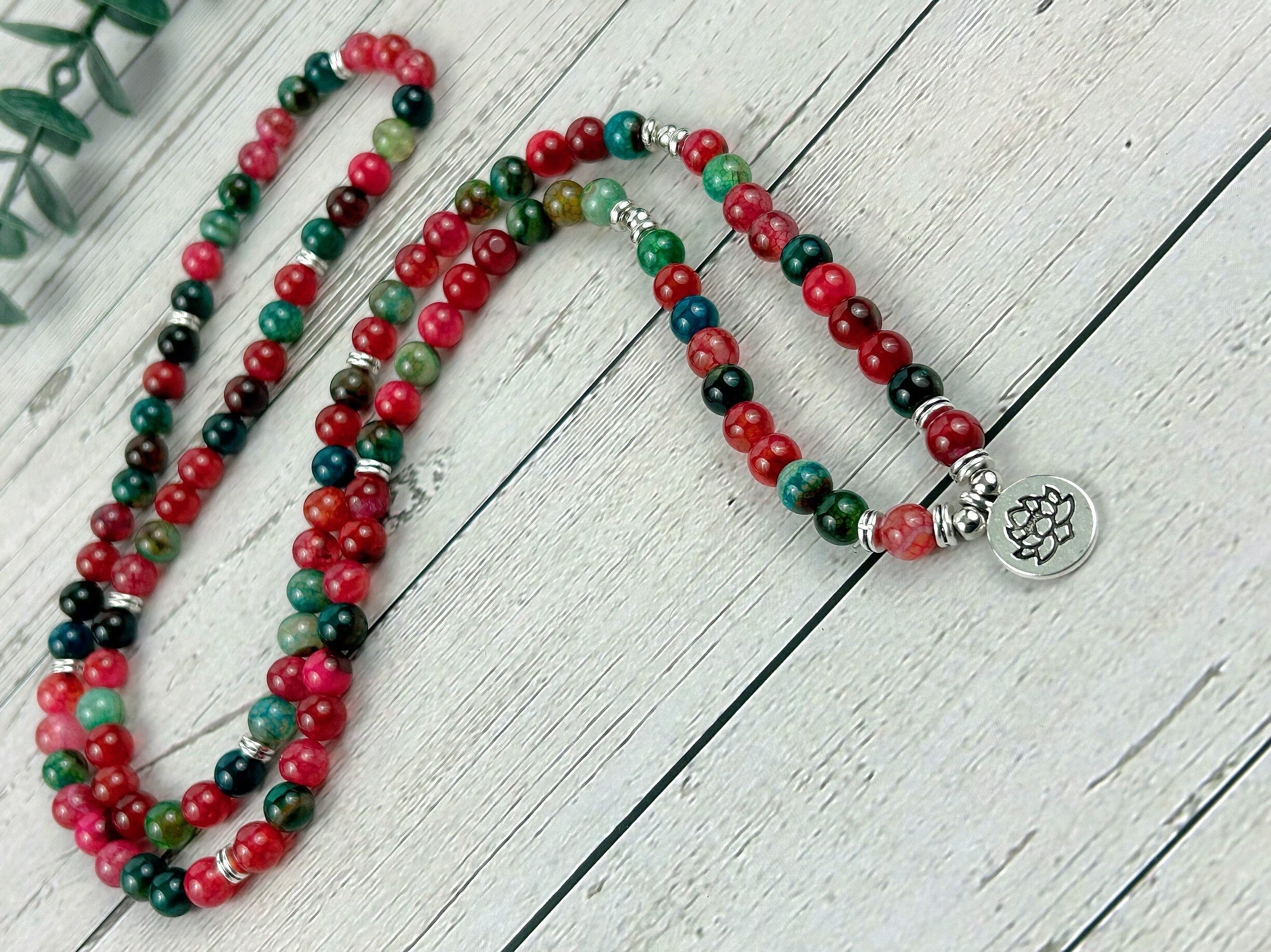 Japa Mala, 108 Mala Beads Necklace, Tourmaline Mala Necklace, Prayer Beads Necklace, Mala Beads Bracelet, Meditation Necklace, Handmade