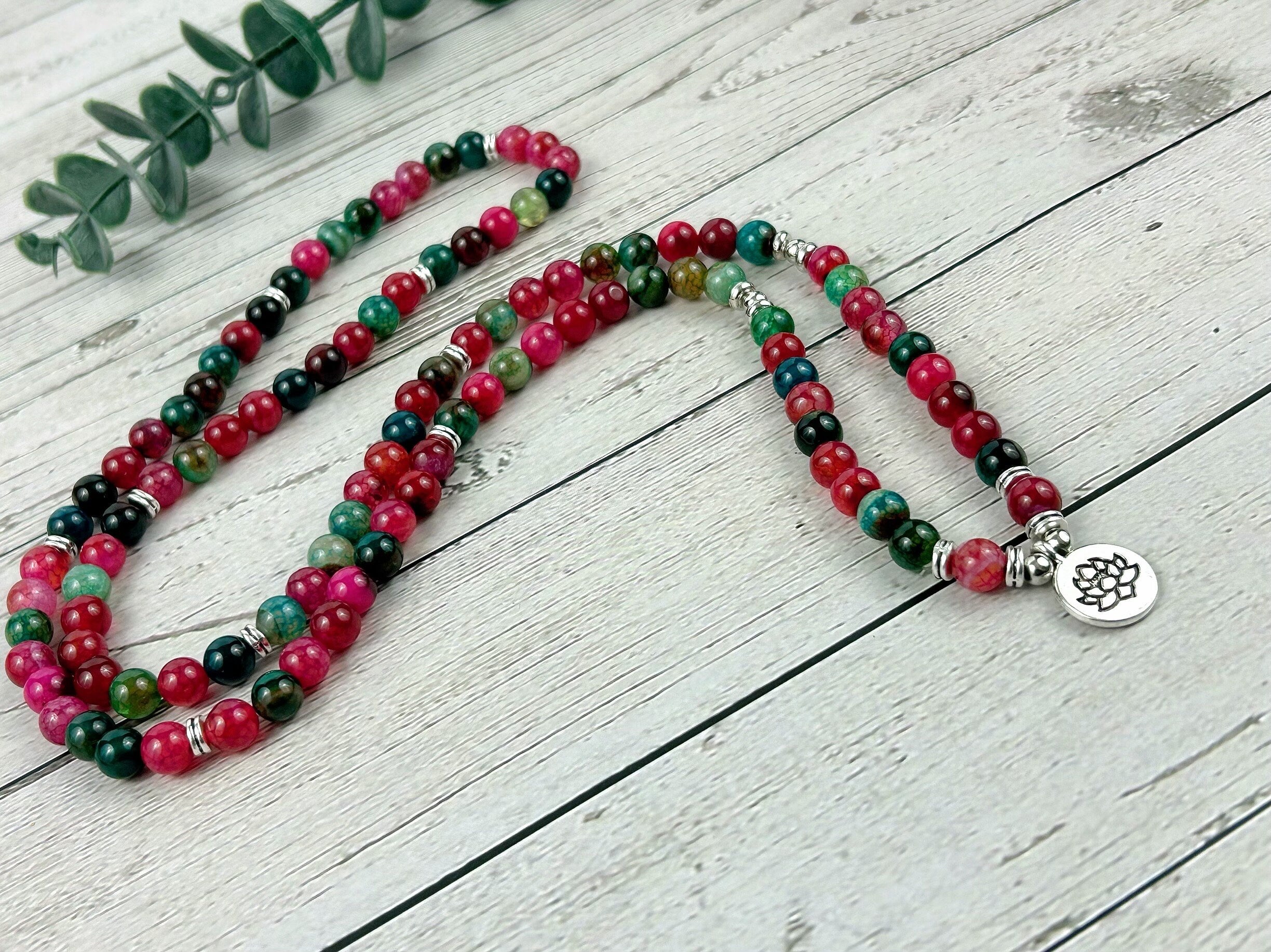 Japa Mala, 108 Mala Beads Necklace, Tourmaline Mala Necklace, Prayer Beads Necklace, Mala Beads Bracelet, Meditation Necklace, Handmade