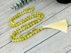 108 Mala Necklace, Jade Necklace, Japa Mala, Prayer Beads Necklace, Hand Knotted Mala, Meditation Necklace, Handmade Jewelry