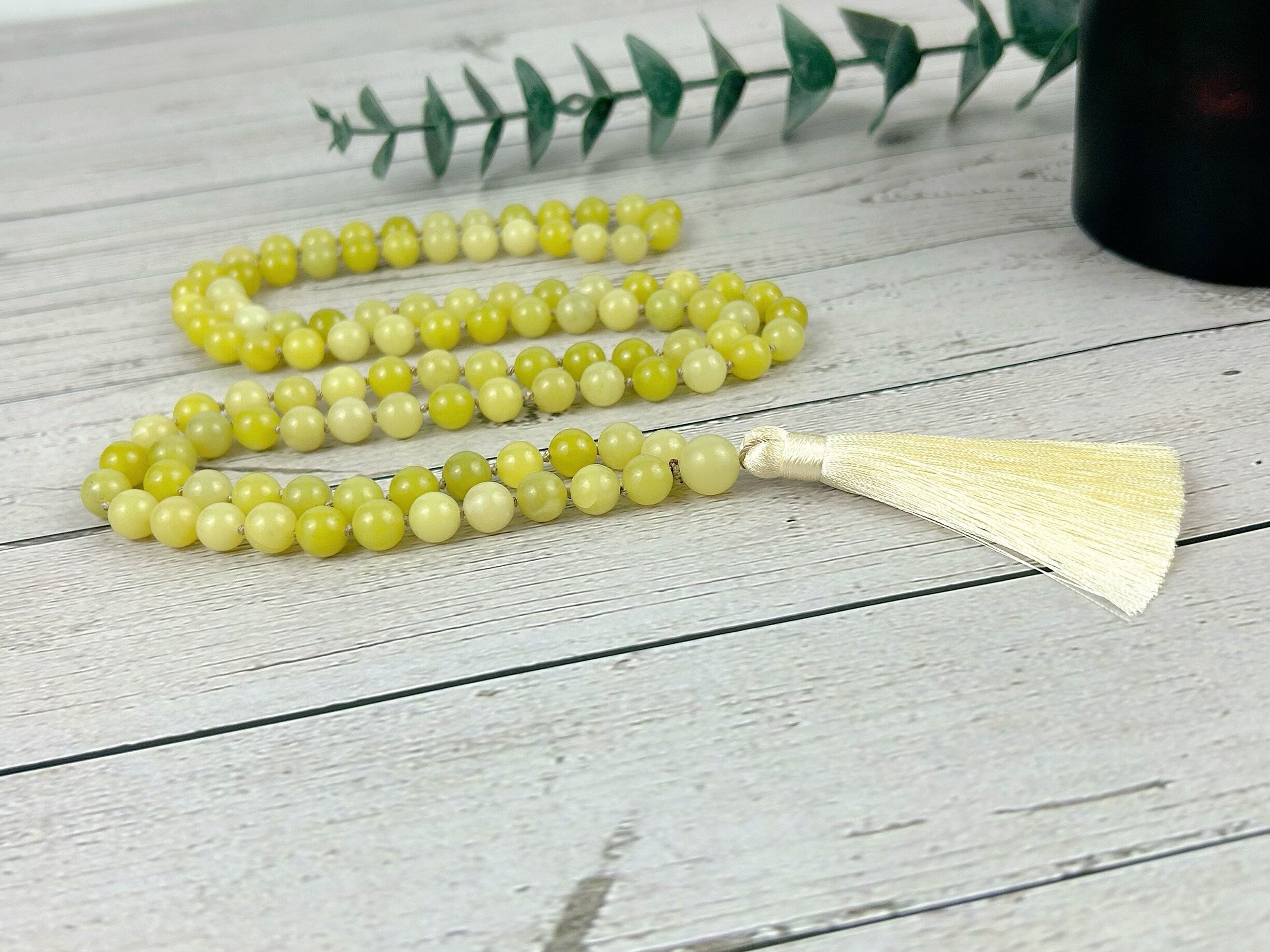 108 Mala Necklace, Jade Necklace, Japa Mala, Prayer Beads Necklace, Hand Knotted Mala, Meditation Necklace, Handmade Jewelry
