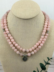 108 Mala Necklace, Prayer Beads,Rose Quartz Japa Mala, Meditation Necklace, Handmade Jewelry