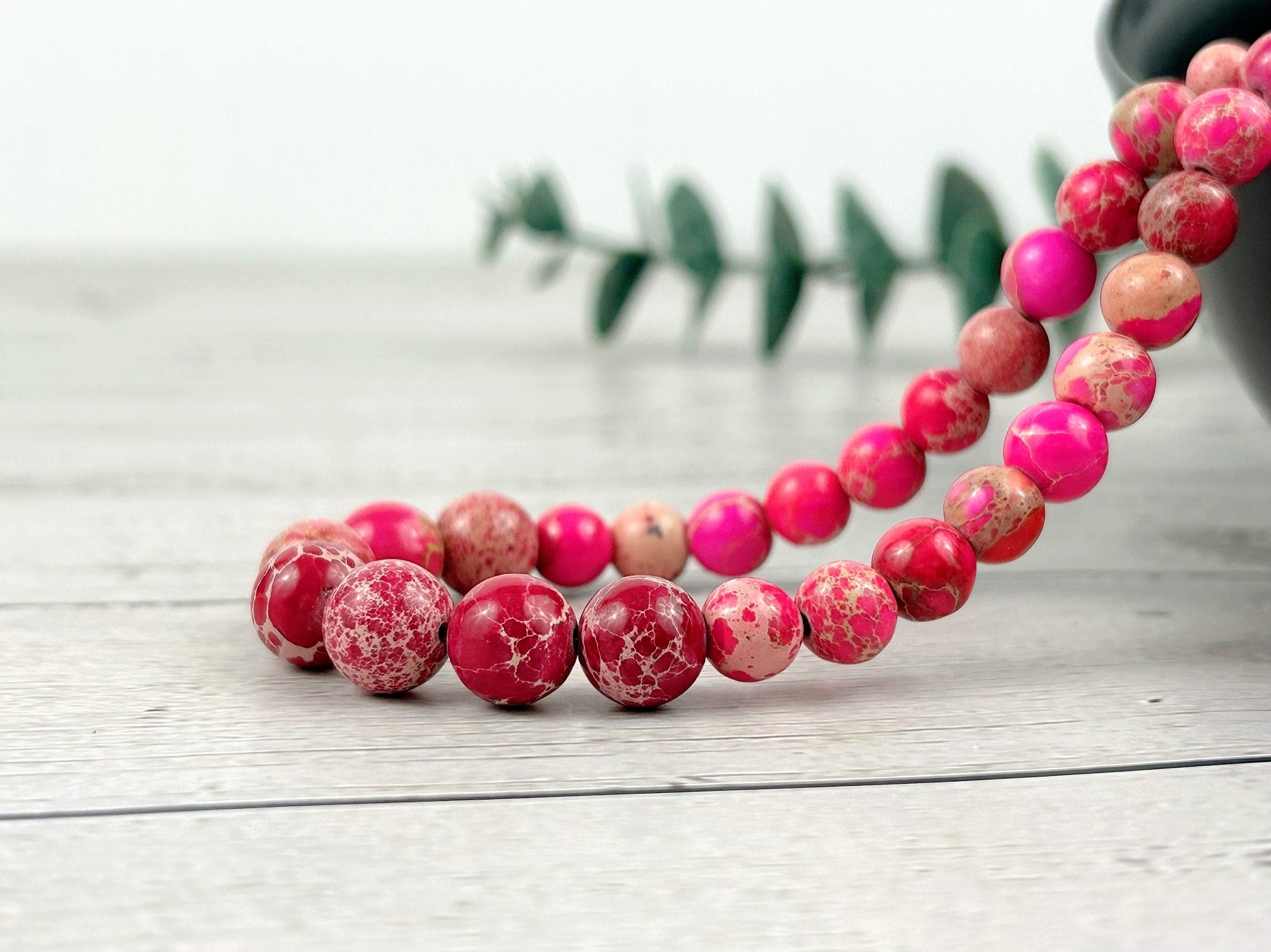 Imperial Jasper Necklace, Pink Jasper Necklace, Natural Stone Necklace, Gift her, Healing Stones, Personalized Necklace, Gemstones Jewelry