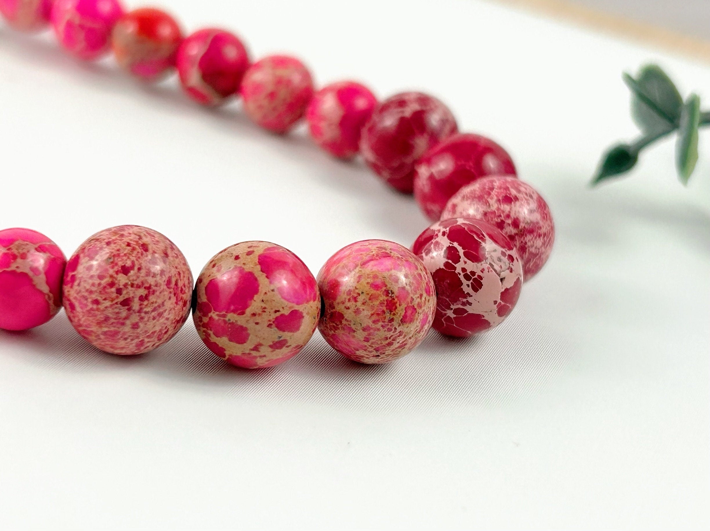 Imperial Jasper Necklace, Pink Jasper Necklace, Natural Stone Necklace, Gift her, Healing Stones, Personalized Necklace, Gemstones Jewelry