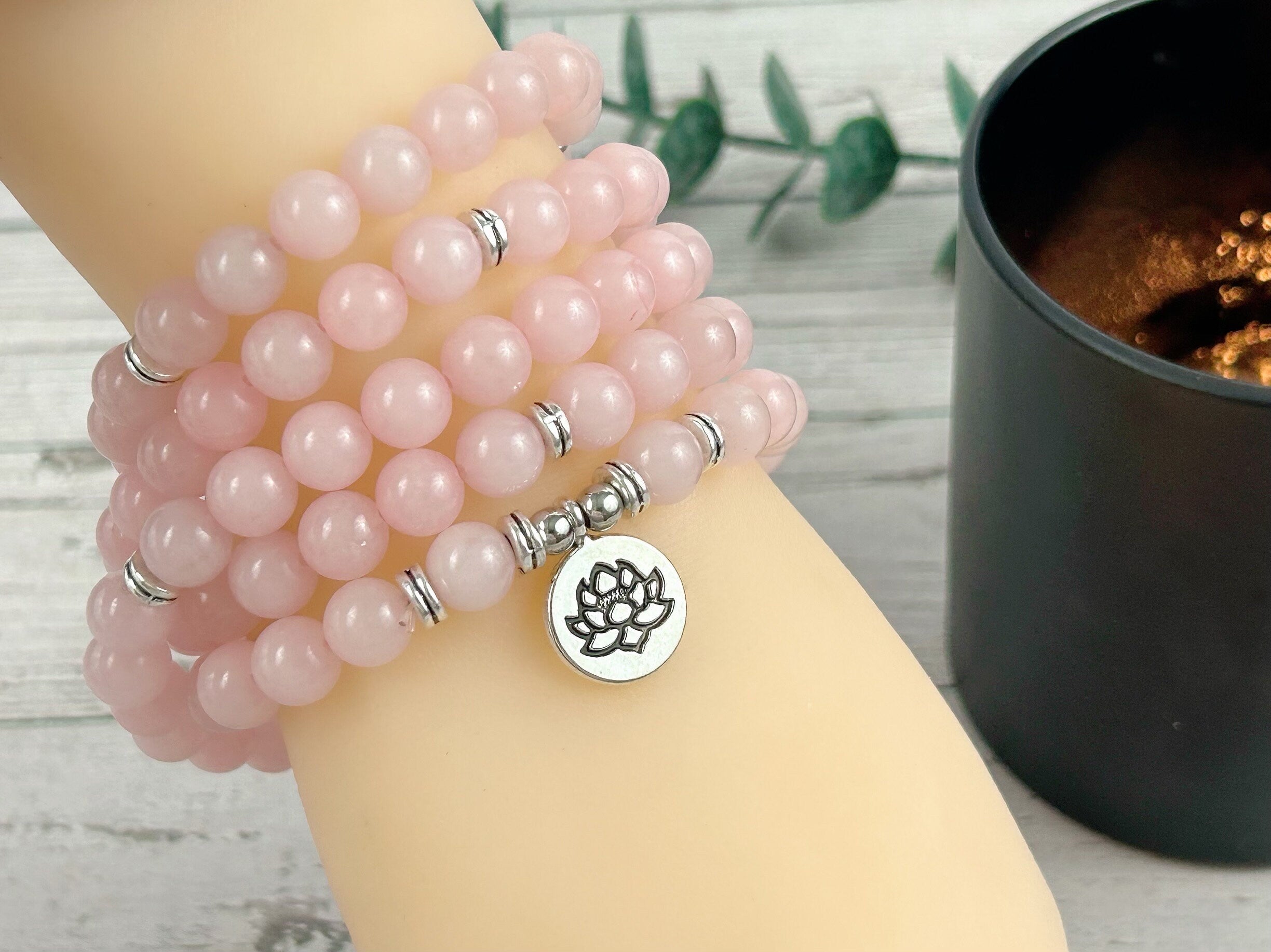 Rose Quartz Mala Necklace, 108 Mala Necklace, Prayer Beads, Japa Mala, 108 Mala Beads Bracelet, Meditation Necklace, Handmade Jewelry