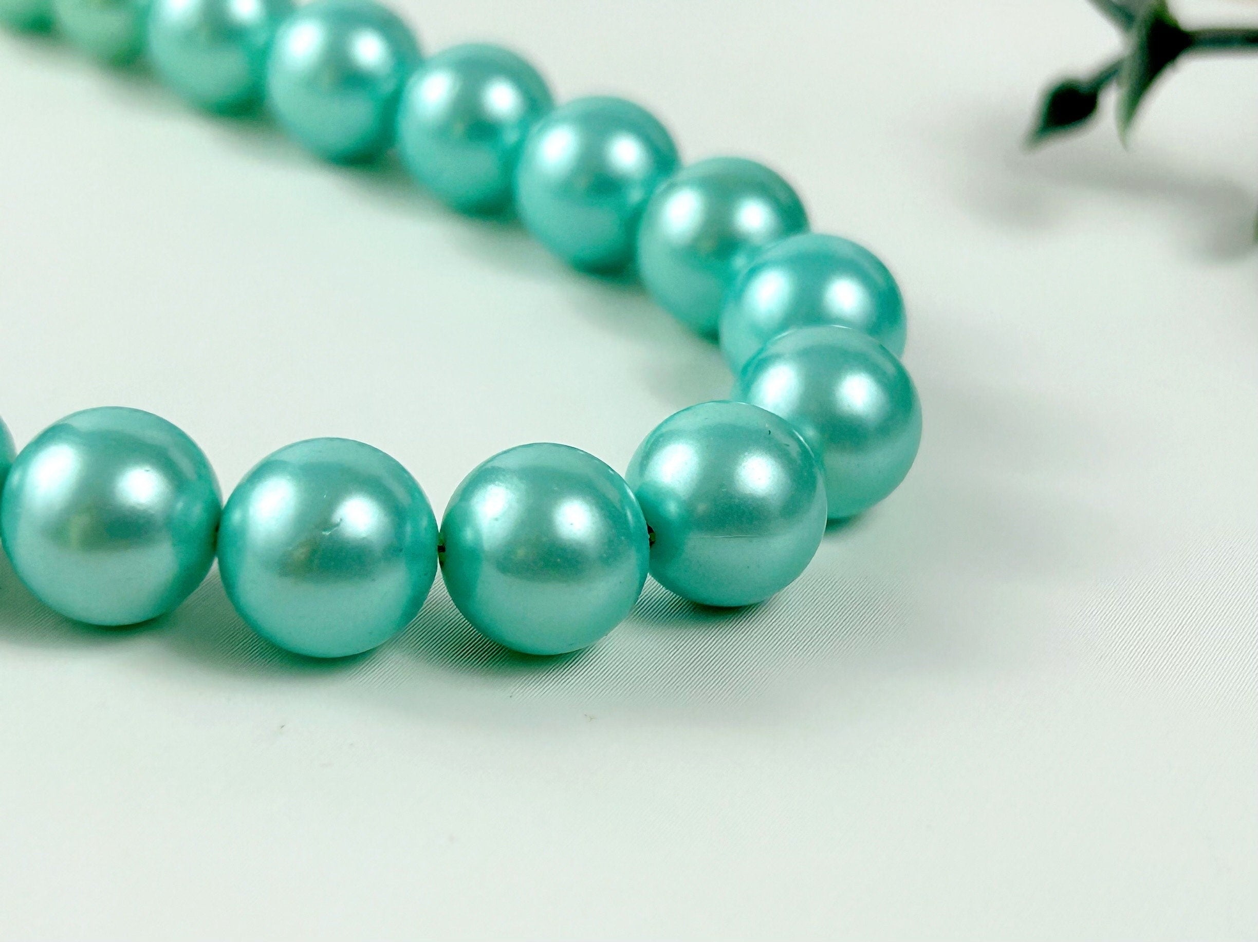 Pearl Necklace, Shell Pearl Necklace, Teal Blue Pearl Necklace, Pearl Jewelry, Necklace for Women, Birthday Gift for Her, Bridesmaid Gift