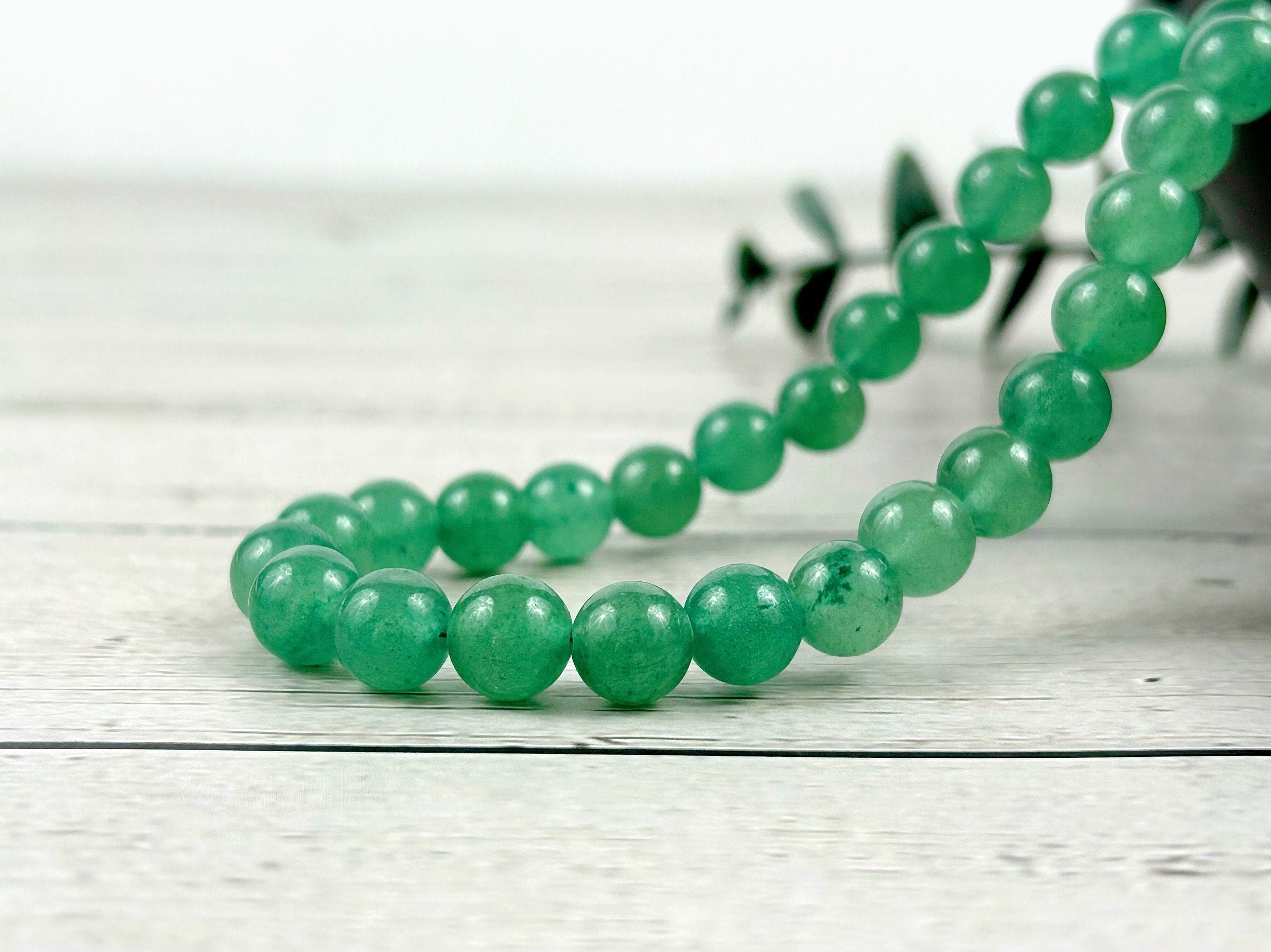 Green Aventurine Necklace, Green Beaded Necklace, Energy Necklace, Natural Stone Necklace, Gemstone Necklace, Gift for Her, Handmade Jewelry