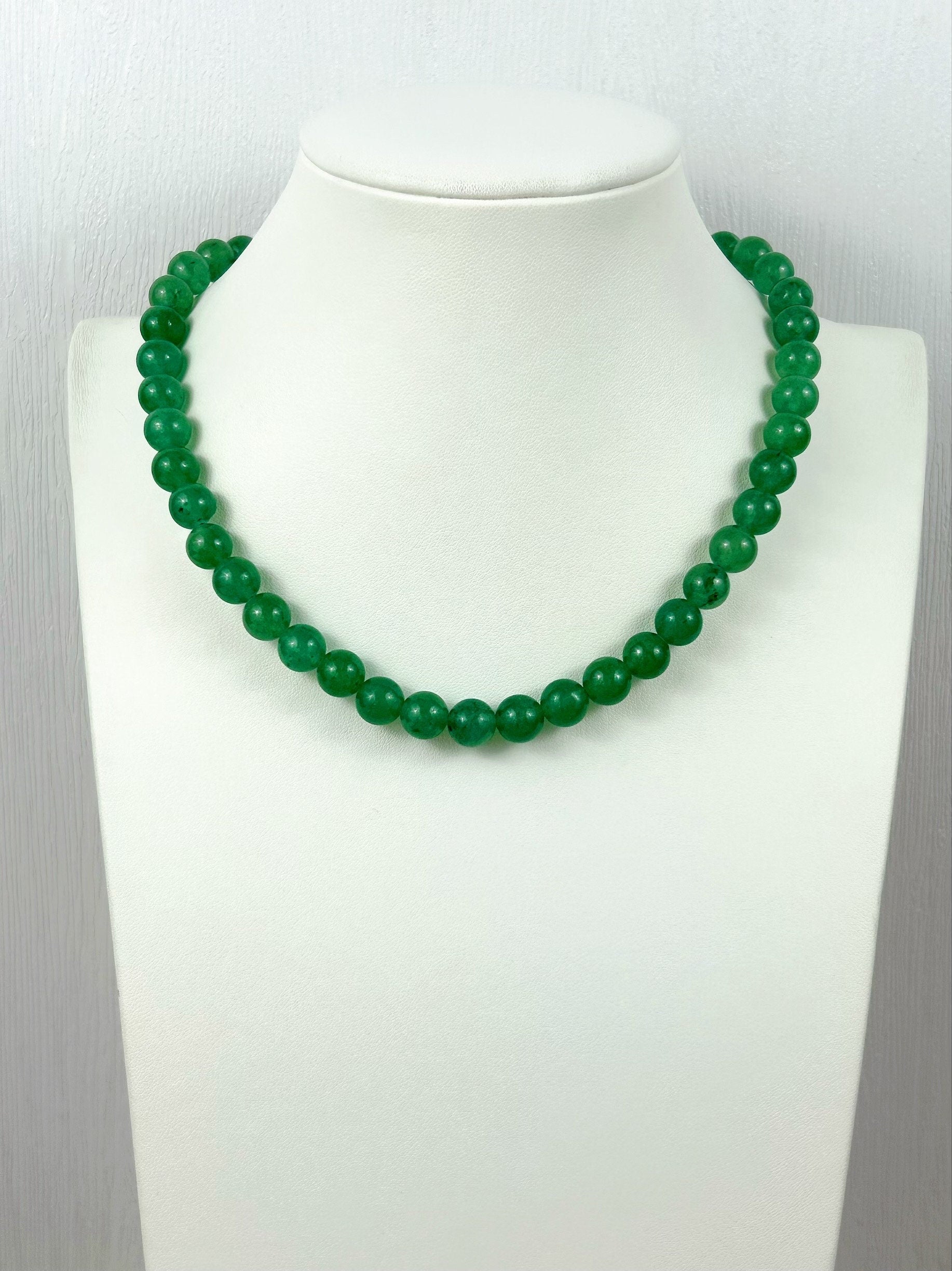 Green Aventurine Necklace, Green Beaded Necklace, Energy Necklace, Natural Stone Necklace, Gemstone Necklace, Gift for Her, Handmade Jewelry