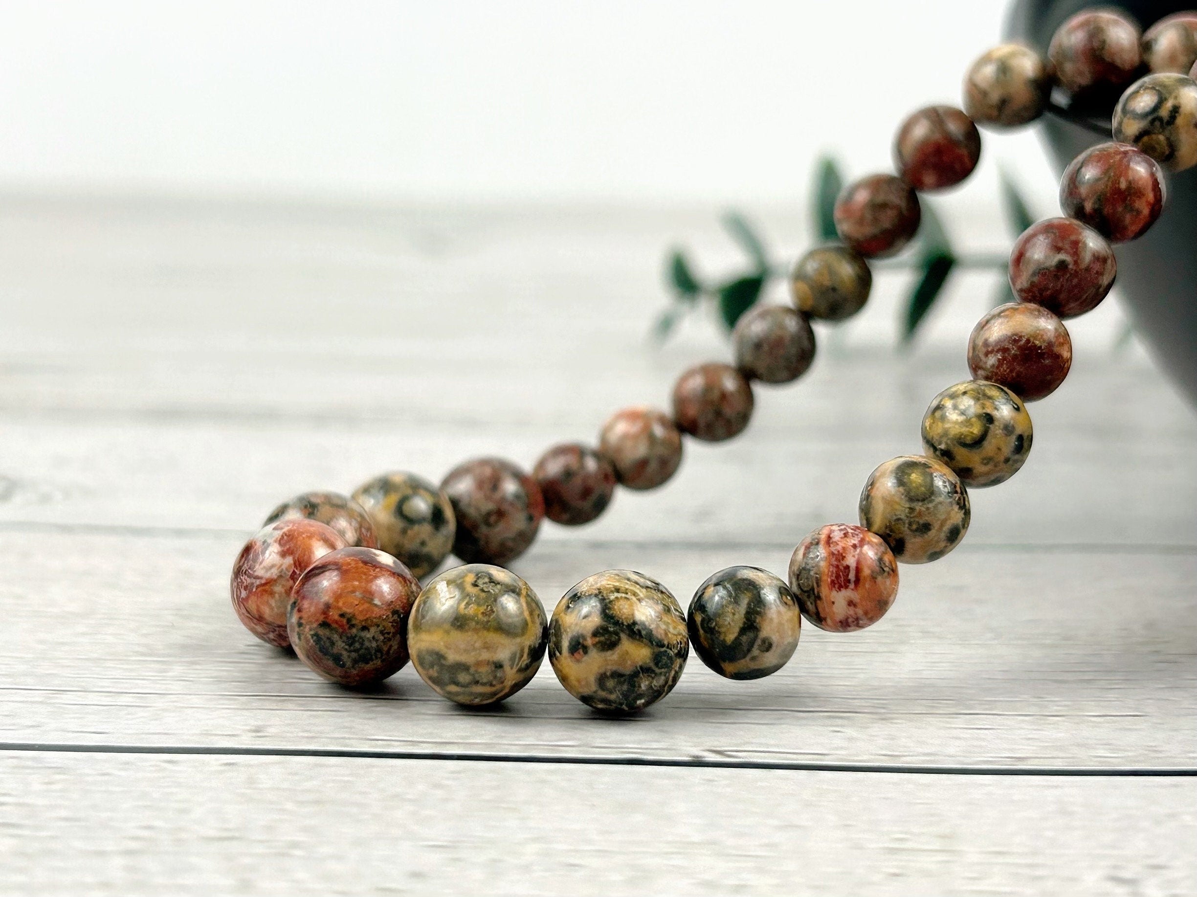 Leopard Skin Jasper Necklace, Brown Necklace, Natural Stone Necklace, Gift for her, Healing Stones, Balancing Necklace, Gemstones Jewelry