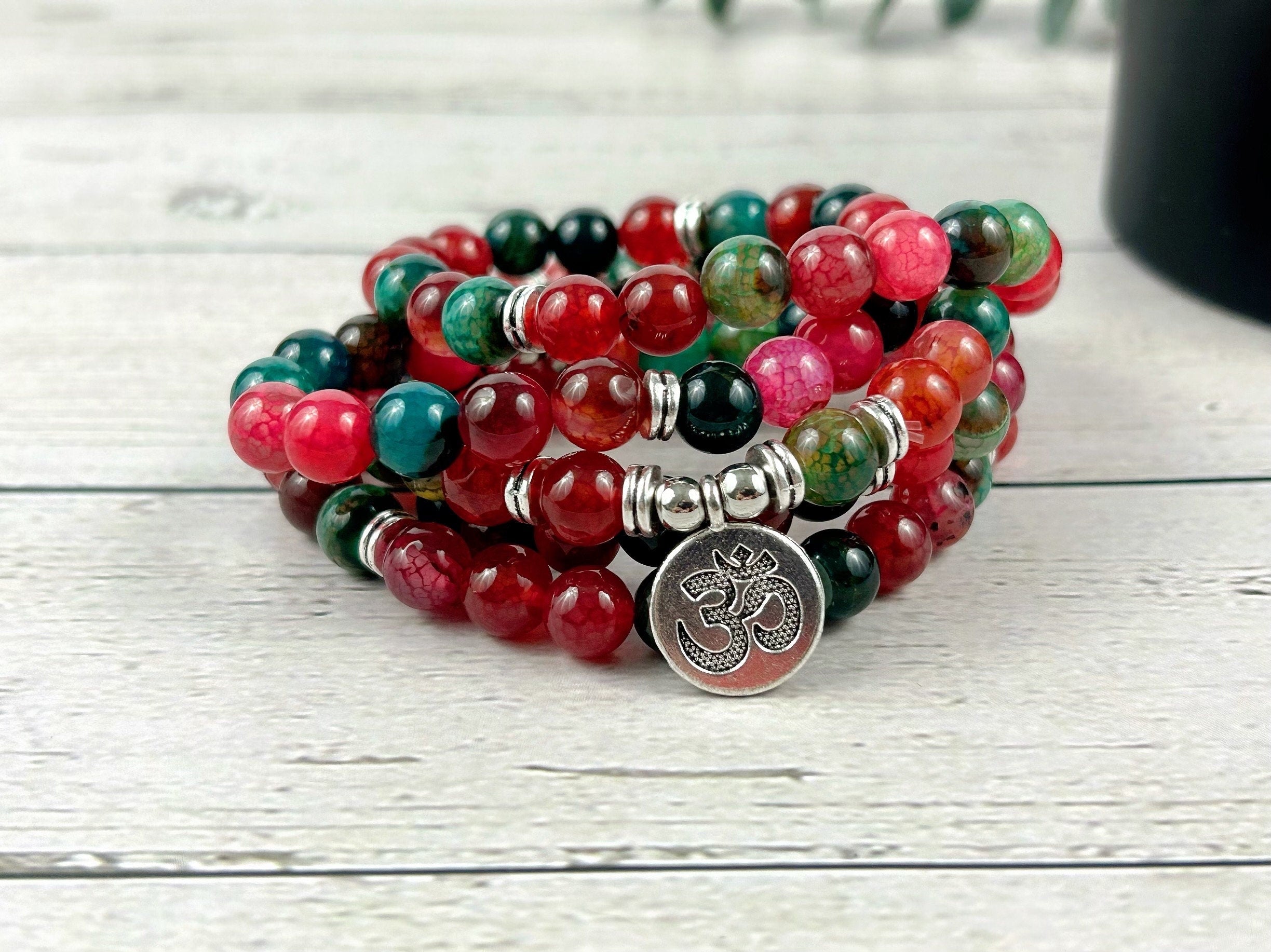 Tourmaline Mala Necklace, Japa Mala, 108 Mala Beads Necklace, Prayer Beads Necklace, Mala Beads Bracelet, Meditation Necklace, Handmade