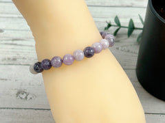 Purple Beaded Bracelet, Lepidolite Bracelet, Anxiety Manage, Gemstone Jewelry, Balancing Bracelet, Gemstone Bracelet for Men, Gift for Her