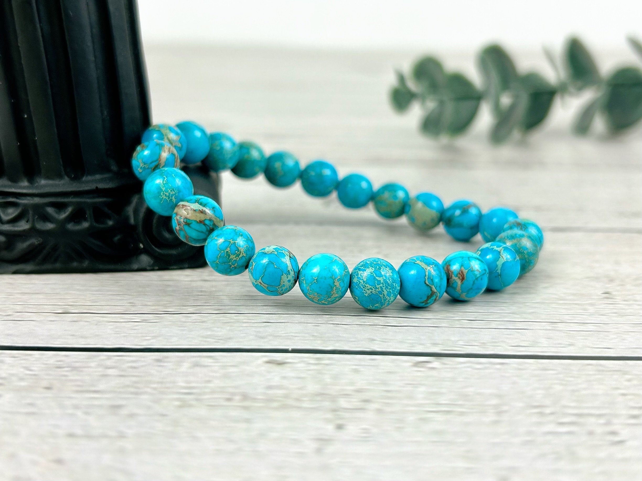 Turquoise Jasper Bracelet, Turquoise Beaded Bracelet, Turquoise Imperial Jasper, Personalized Bracelet, Handmade Jewelry, Gift for Her