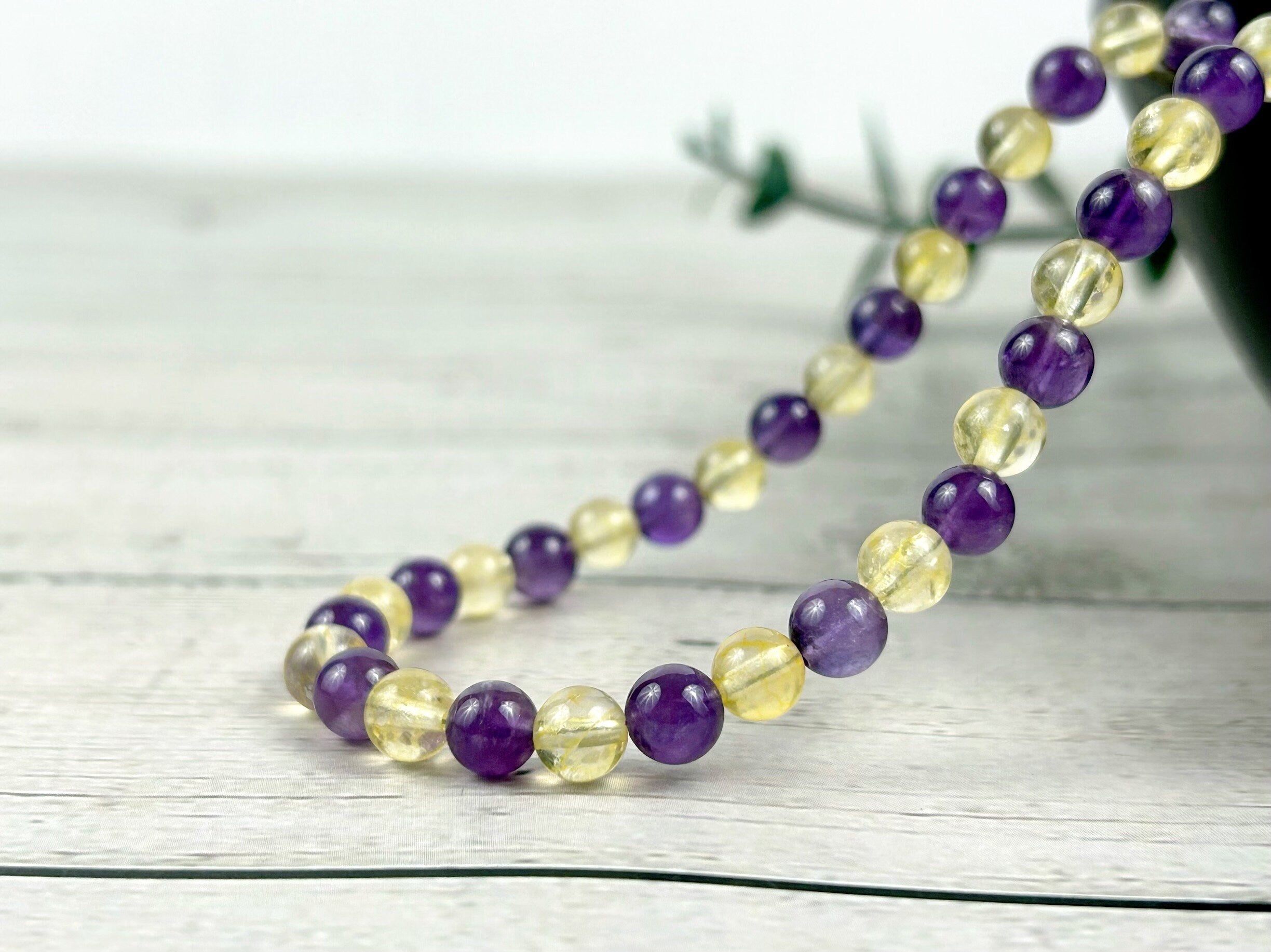 Amethyst Necklace, Citrine Necklace, Abundance Necklace, Anxiety, Protection Necklace, Beaded Necklace, Healing Stones, Necklace for Men