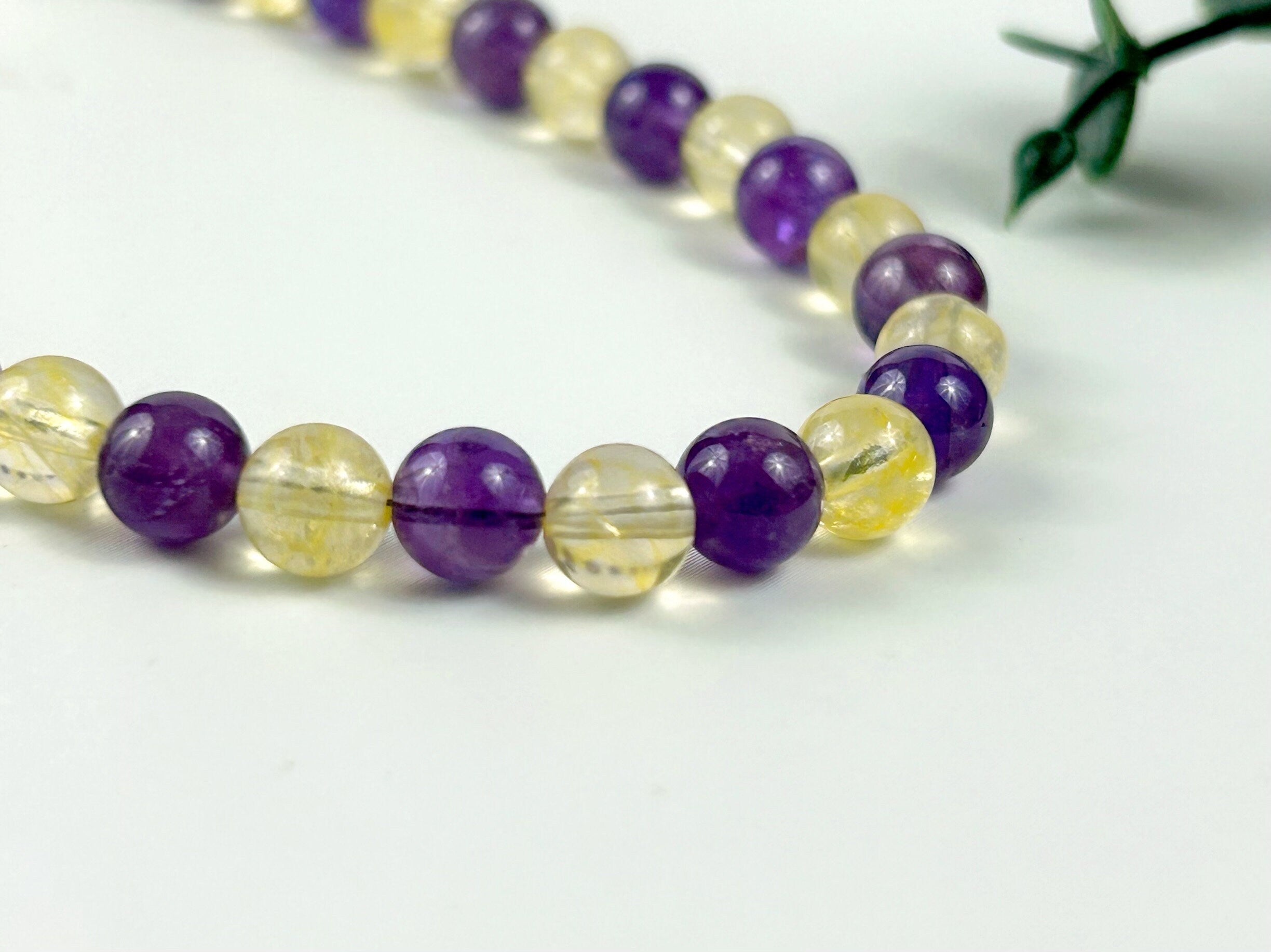 Amethyst Necklace, Citrine Necklace, Abundance Necklace, Anxiety, Protection Necklace, Beaded Necklace, Healing Stones, Necklace for Men
